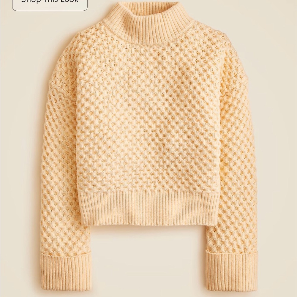 J. Crew Honeycomb mockneck sweater in wool blend